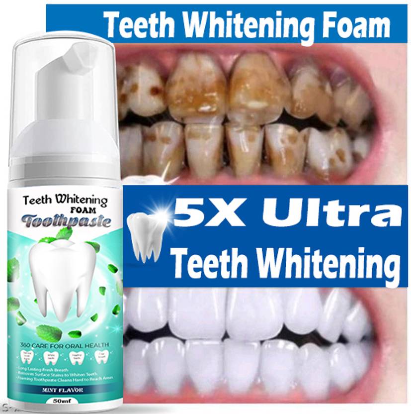 qtpie Teeth Whitening Mousse Foam Cleaning Germs , Yellow Teeth Remove