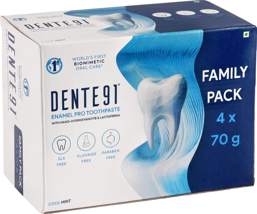 DENTE91 Sensitivity Relief, Repairs Cavities,Free from SLS & Fluoride Toothpaste(280 g, Pack of 4)