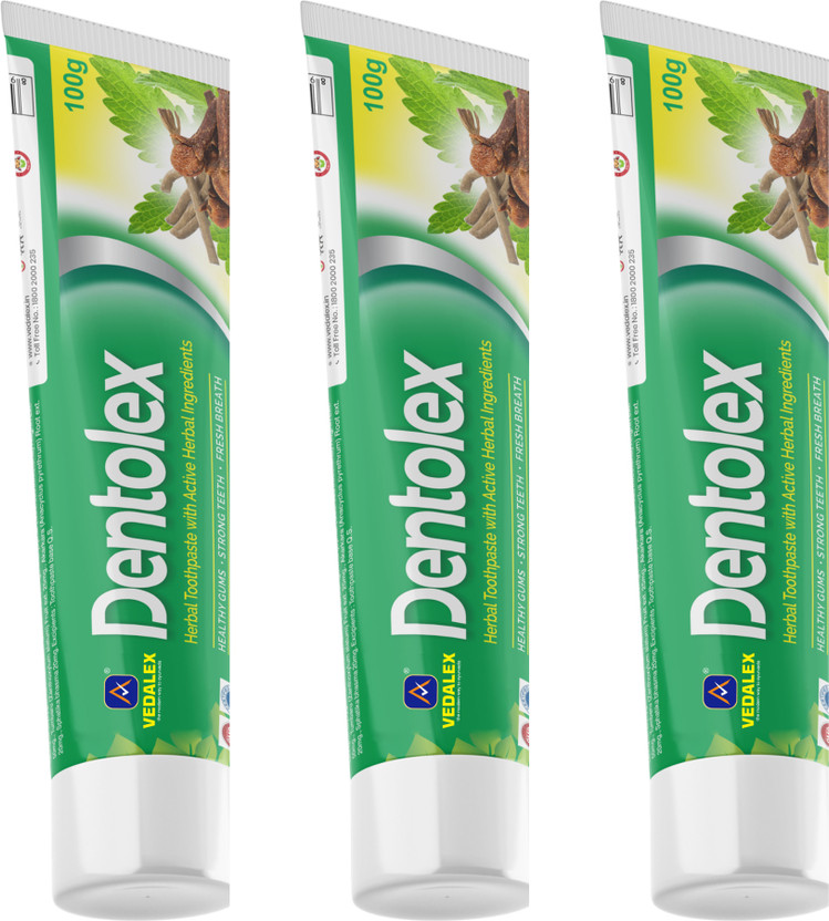 Vedalex Dentolex Toothpaste(300 g, Pack of 3)