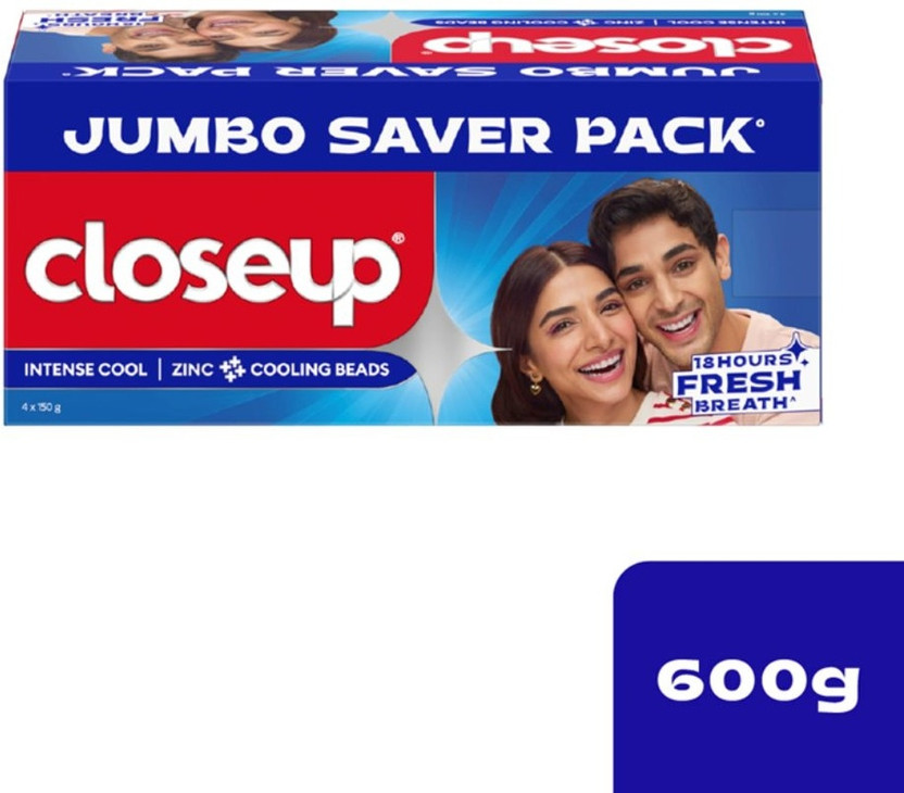 Closeup Intense Cool Zinc Cooling Beads Toothpaste(600 g, Pack of 4)
