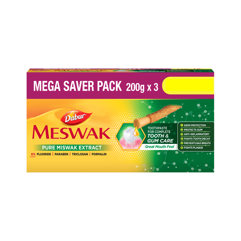 Dabur Meswak Complete Oral & Gum Care Toothpaste(600 g, Pack of 3)