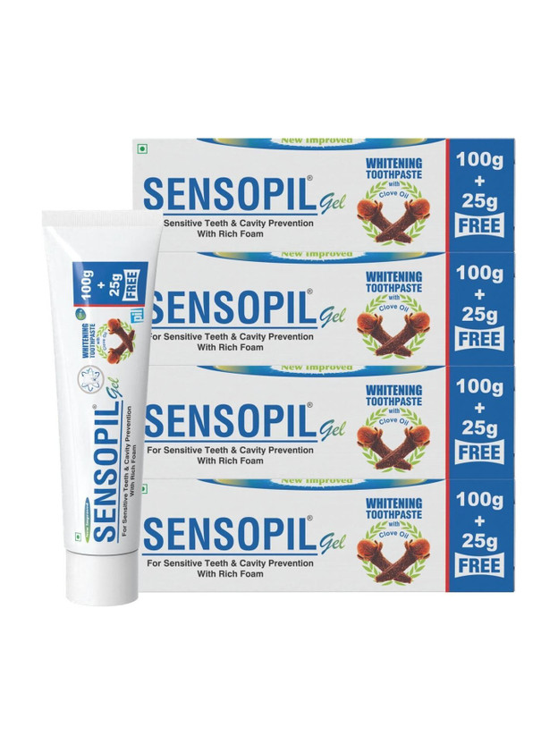 Sensopil Gel Whitening Toothpaste, Dual Action Formula For Deep Repair Of Sensitive Teeth Toothpaste(500 g, Pack of 4)