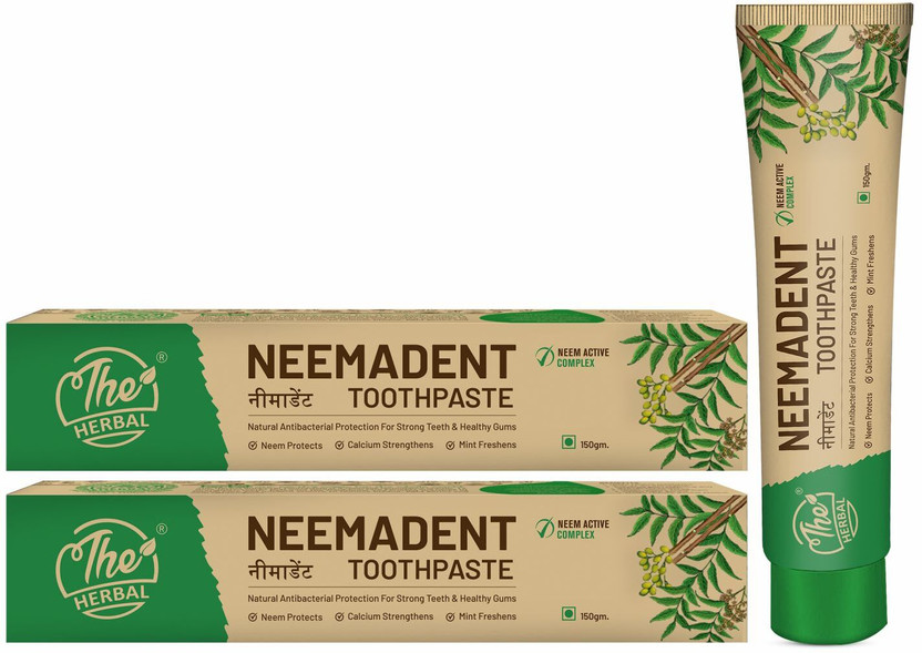The Herbal Neemadent Neem Toothpaste For Strong Teeth, Healthy Gums & Fresh Breath | Herbal Toothpaste(300 g, Pack of 2)