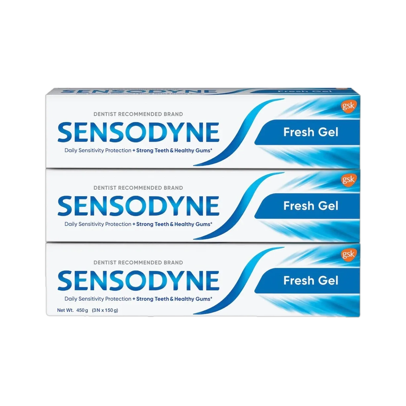 SENSODYNE Fresh Gel Daily Sensitive Protection Toothpaste(450 g, Pack of 3)