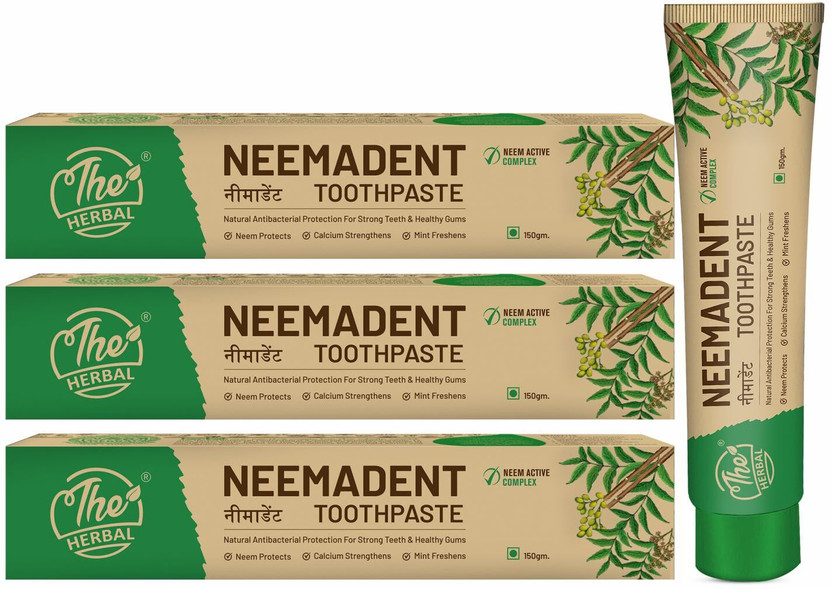 The Herbal Neemadent Neem Toothpaste For Strong Teeth, Healthy Gums & Fresh Breath | Herbal Toothpaste(450 g, Pack of 3)