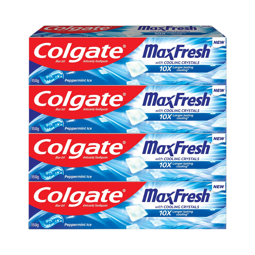 Colgate MaxFresh Toothpaste, Blue Gel Paste with Menthol - Peppermint Ice (Combo Pack) Toothpaste(600 g, Pack of 4)