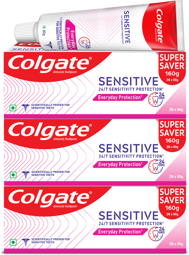 Colgate Sensitive Everyday Protection Toothpaste(480 g, Pack of 3)