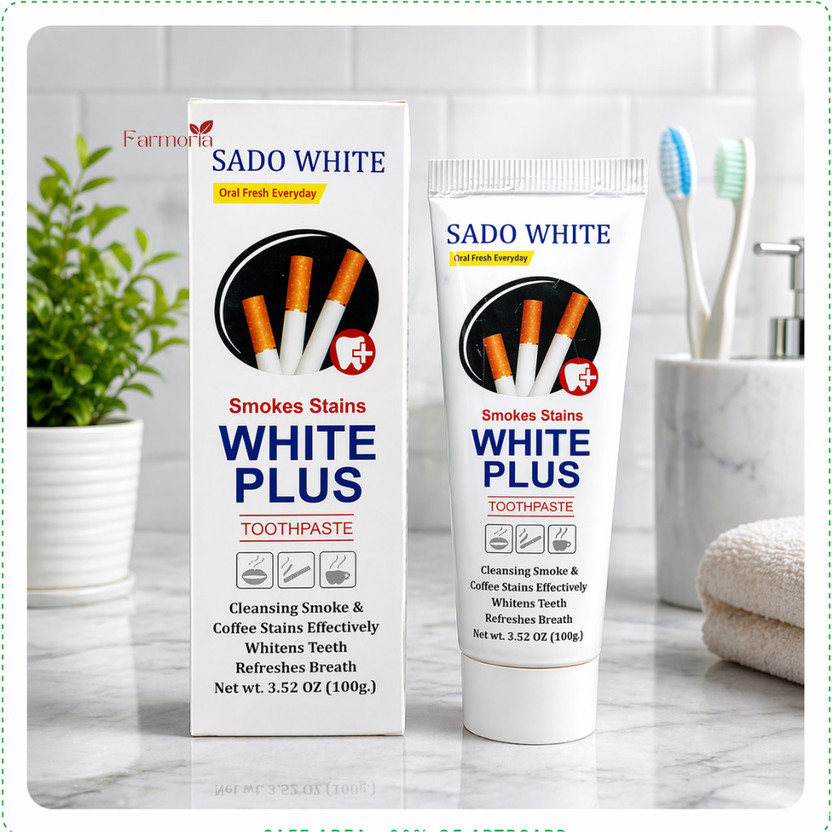 FARMORIA White Plus Toothpaste, Smoke and Coffee Stain RemovaL Deep Power Hygiene Toothpaste(100 g)