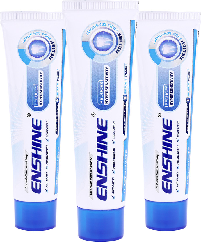 Enshine Instant Relief Sensitivity Toothpaste Natural Ingredients Comprehensive Care Toothpaste(180 g, Pack of 3)