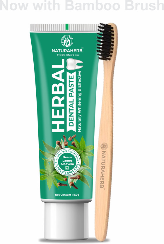 Naturaherb Vegetarian Herbal Paste With Natural Ingredients for Complete Oral Care Solution Toothpaste(150 g)