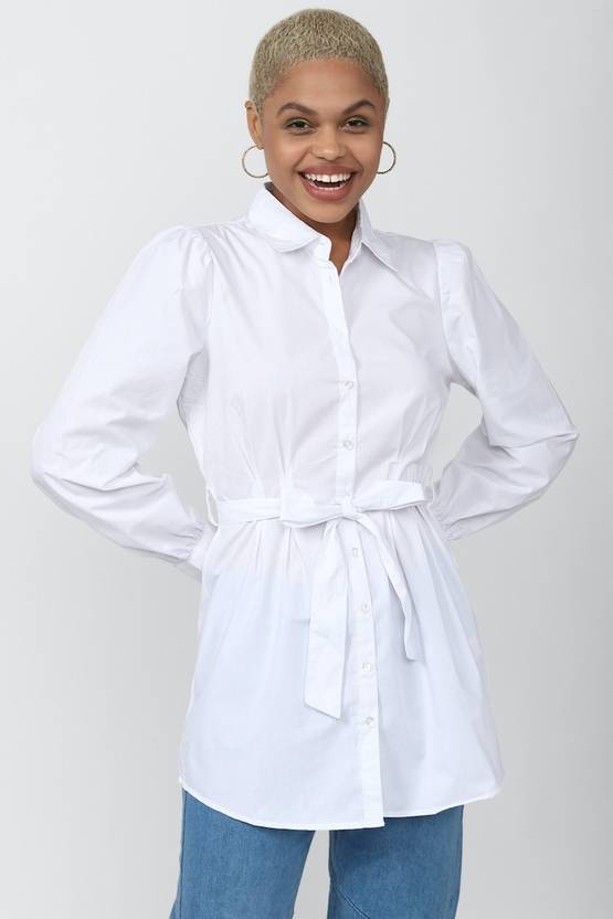 FOREVER 21 Women Solid Casual White Shirt - Buy FOREVER 21 Women Solid  Casual White Shirt Online at Best Prices in India | Flipkart.com