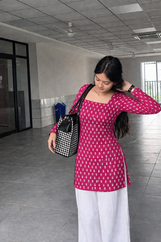 Chhapainama fashion Casual Printed, Ethnic Motifs Women Pink Top