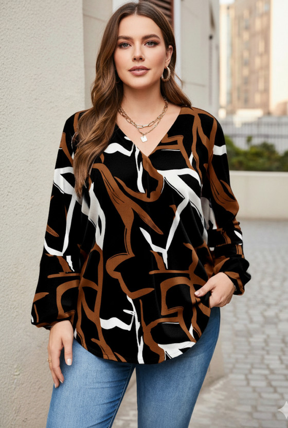 Stylish Staples Casual Printed Women Black Top