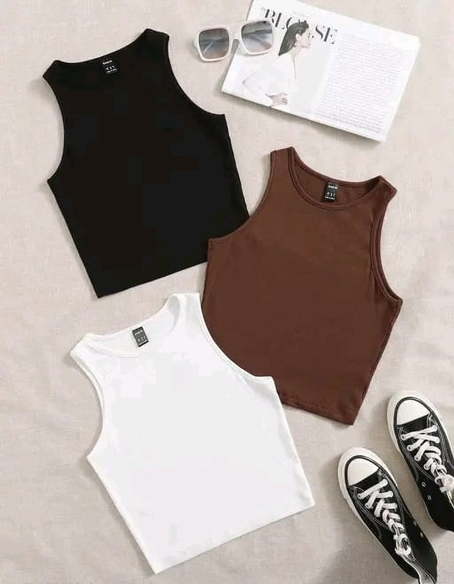 METRONAUT Casual Solid Women Brown, Black, White Top