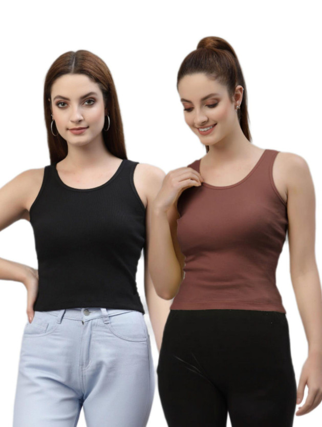 ZERISH ZERISH Casual Solid Women Black, Brown Top - Flipkart Deal