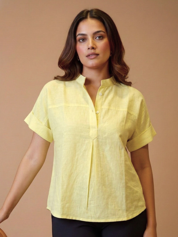 maaesa maaesa Casual Solid Women Yellow Top - Flipkart Deal
