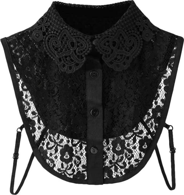SNOWIE SOFT Lace Fake Collar Detachable Collar Half Shirt Collar Collar Stay(Nylon Pack of 1)