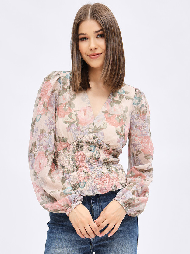 HARPA Casual Printed Women Multicolor Top