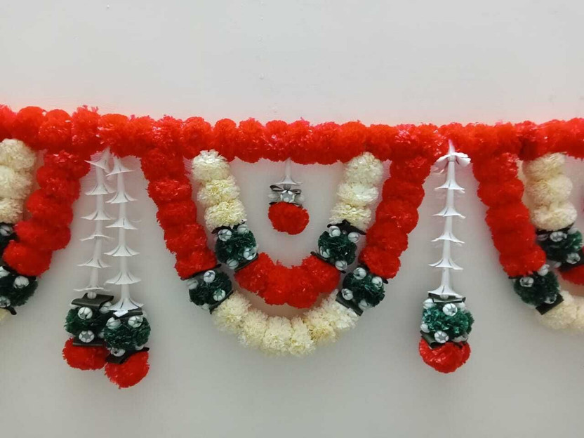 PREETENCY Handcrafted artificial flowers garland Toran for door: Celebrating India's Toran(Artistic Heritage Toran, (40x10 inch Size))