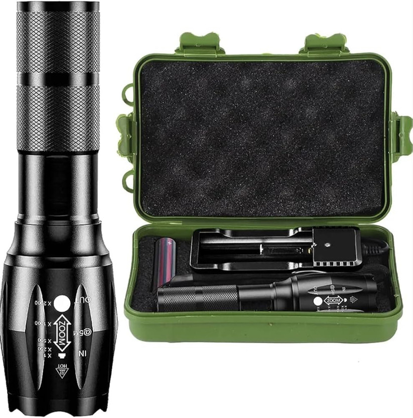 POWER STYLE Tiny Torch, Mighty Light: 5 Modes, Rechargeable Torch(Black, 13 cm, Rechargeable)