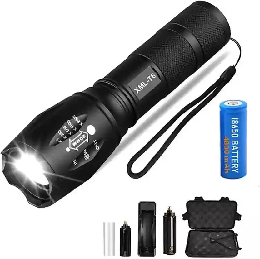 POWER POWER STYLE Best Rechargeable Torch High-Intensity Flashlight Torch(Black, 13 cm, Rechargeable) - Flipkart Deal