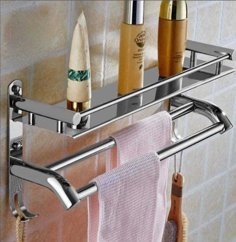 GOLDEN LIKE by GOLDENLIKE Bathroom Accessories and Folding Rack/Hanger Steel Towel Holder(Stainless Steel)