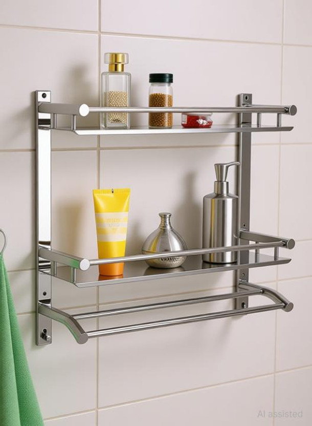 QUXOZO Steel Wall Shelf(Number of Shelves - 304, Steel)