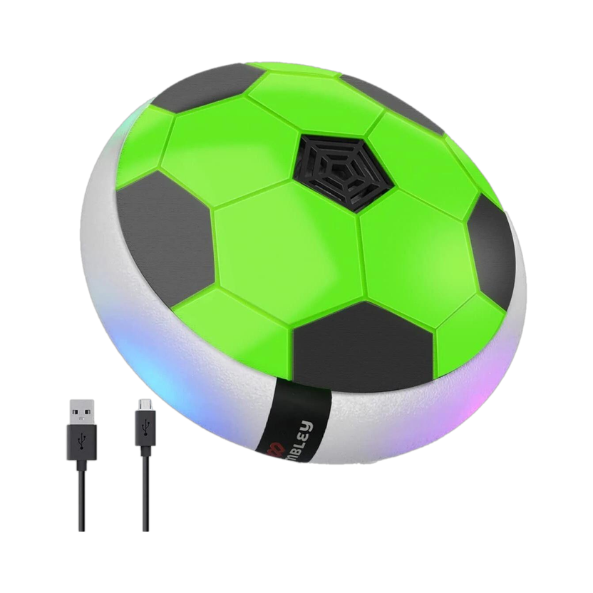 Wembley USB Rechageable Hover Ball Indoor Football Soccer Game With Colorful LED (Green) Hoverball