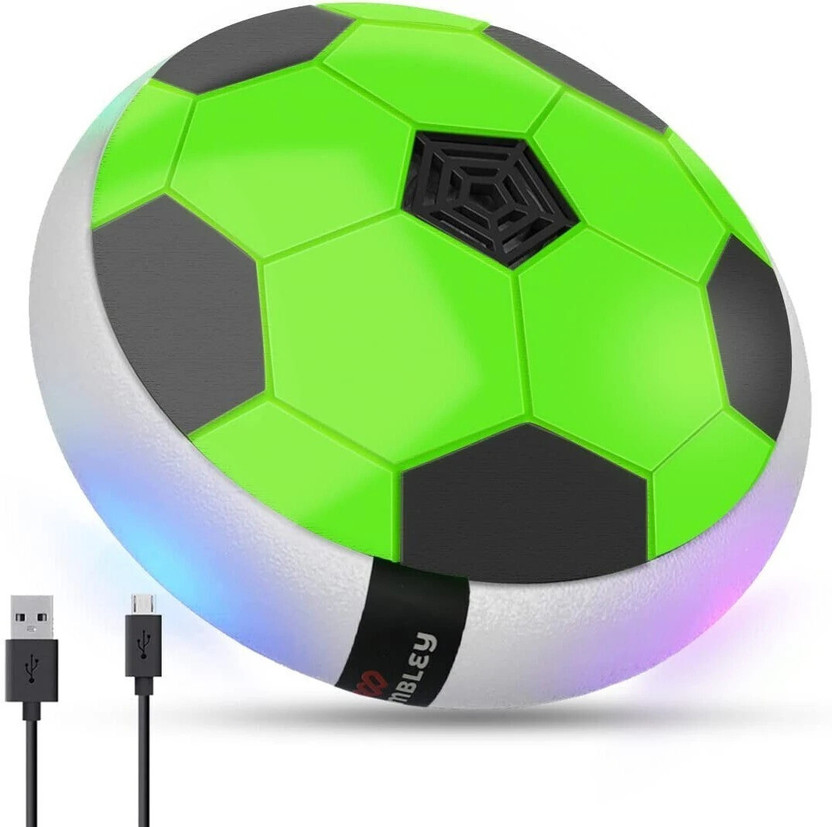 Wembley USB Rechageable Hover Ball Indoor Football Soccer Game With Colorful LED (Green) Hoverball