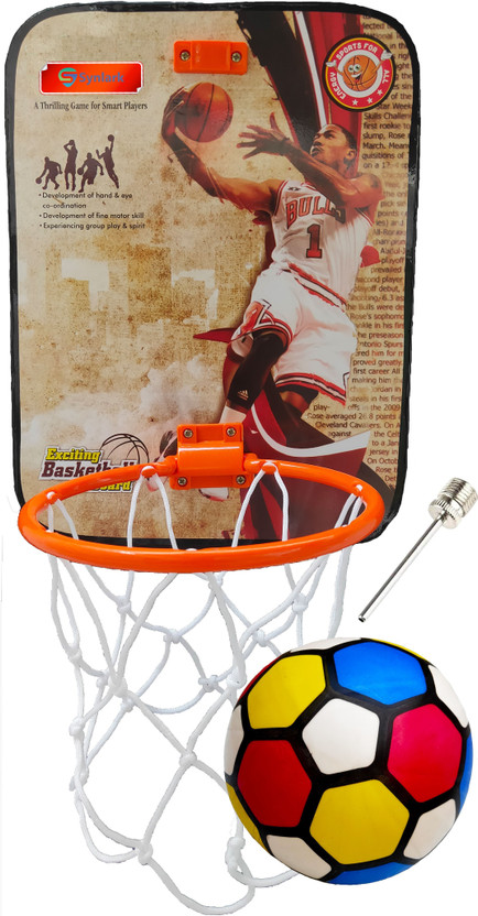Synlark Adjustable Indoor Outdoor Hanging Basket ball kit for kids Multicolor Basketball