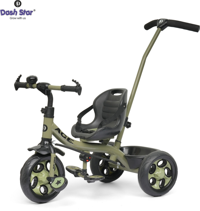 Dash Star Baby Tricycle with Parental Handle, Seat Belt ,Baby Cycle, Baby Premium For Kids Ace Star Tricycle(Green)