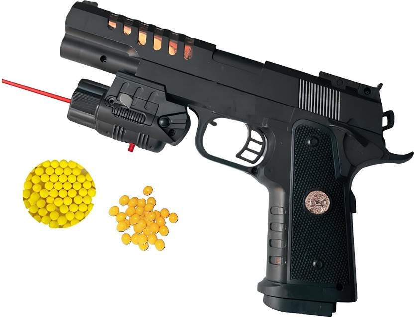 Cambly PUBG Big Laser Toy Mouser Gun - Pistol with Laser Light & 105 BB Bullets |Army| Guns & Darts(Black)