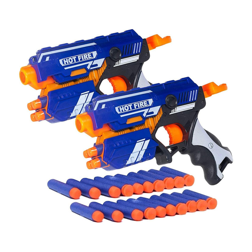 Kidoyz Blaze Storm Soft Bullet Gun Toy With 10 Bullets, Gun Darts Toys Guns Pack Of 2 Guns & Darts(Blue)