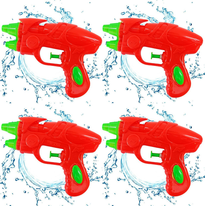 Ascension Set of 4 Holi Toys Pichkari for Boys Girls Pichkari for Children Holi Pichkari Water Gun(Red)