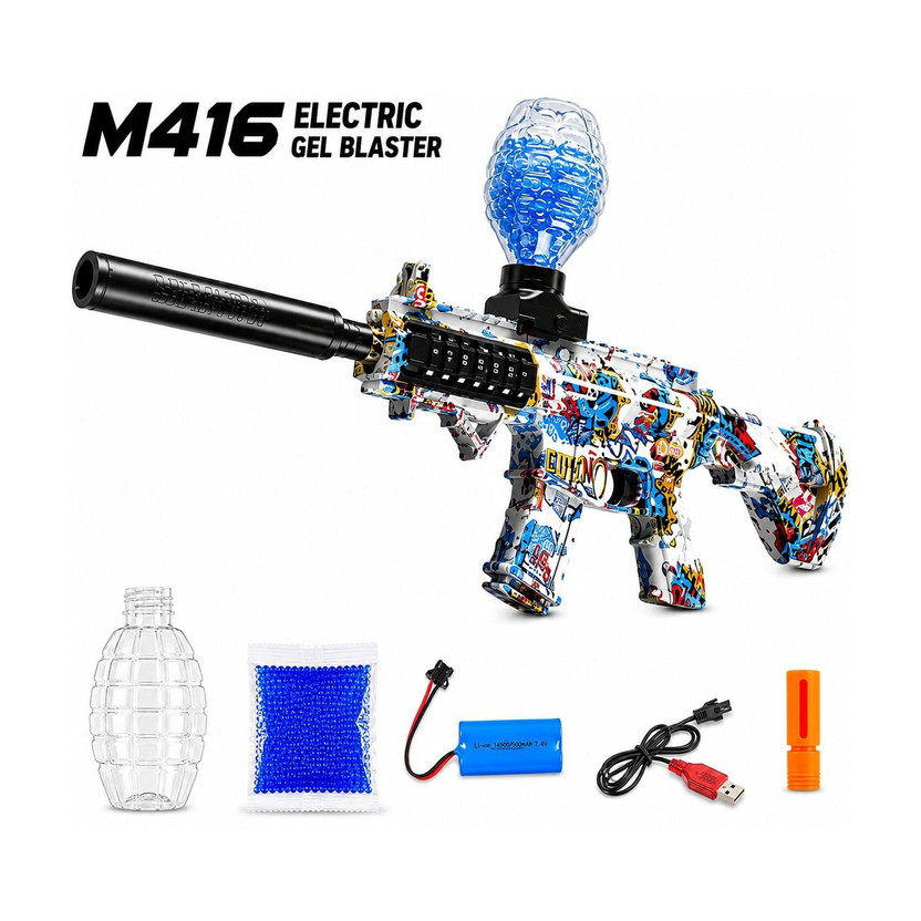 KAMMATESWARA KAMMATESWARA M416 Electric Automatic Gel Ball Blaster Gun Toy for Kids Guns & Darts(Multicolor) - Flipkart Deal