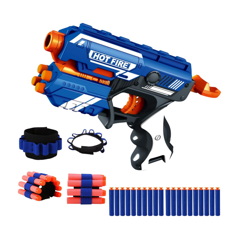 Toy Cloud Soft Blaster Dart Gun Toy with 30 Soft Foam Darts & 1 Hand Strap for Darts Guns & Darts(Blue, White)