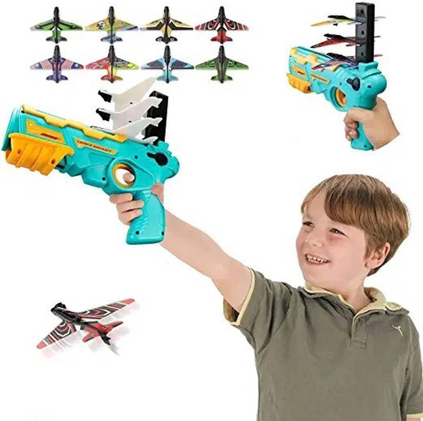 Anushka Toys Flying Aeroplane Gun Diwali Gun Aeroplane Toys for Kids, Air Battle Gun Toys Guns