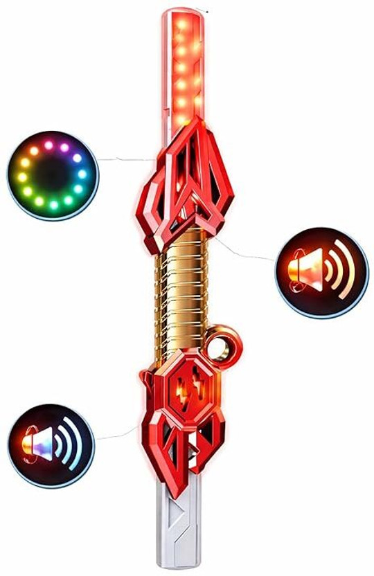 Braintastic Laser Sword Toy with 14 Color Changing Lights & Sound Effects Ninja Gears(Multicolor)