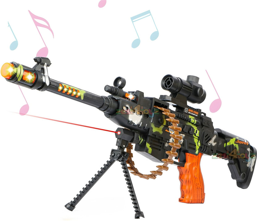 Joymax Musical Army Style Toy Machine Gun for Kids with Sound, Flashing Light & Laser Guns & Darts(Multicolor)