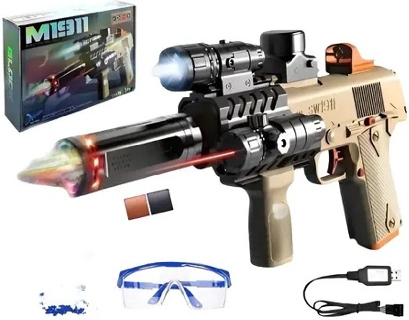 SSE Toy M911 Gel Blaster Gun with laser Gel Balls Rechargeable Electric Toy Gun Armor Sets(Multicolor)