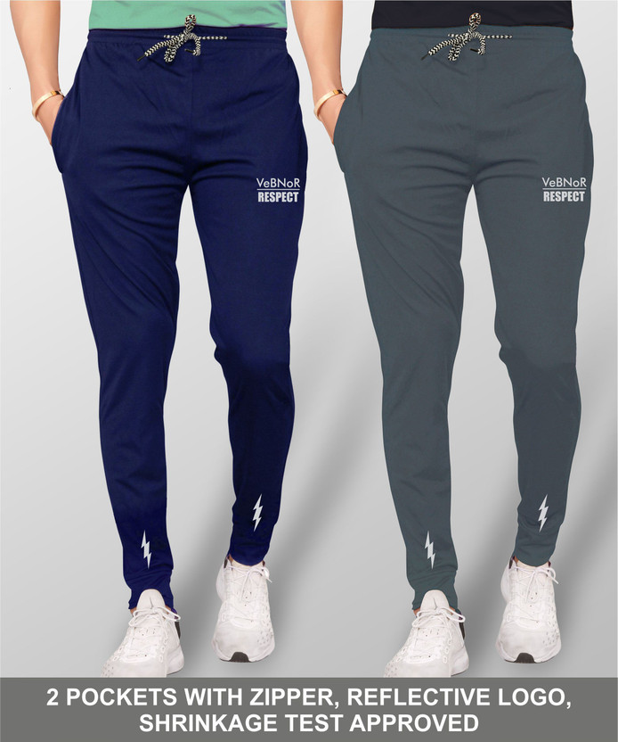 VeBNoR Solid Men Dark Blue, Grey Track 