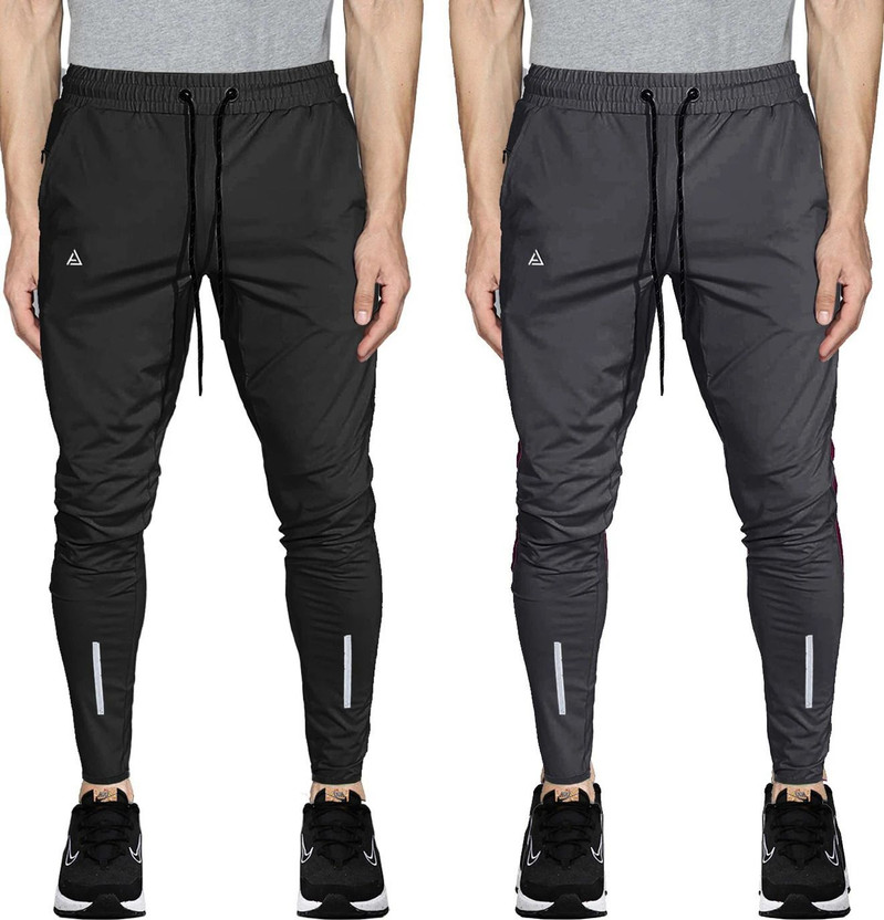 AVOLT Self Design Men Black, Grey Track Pants