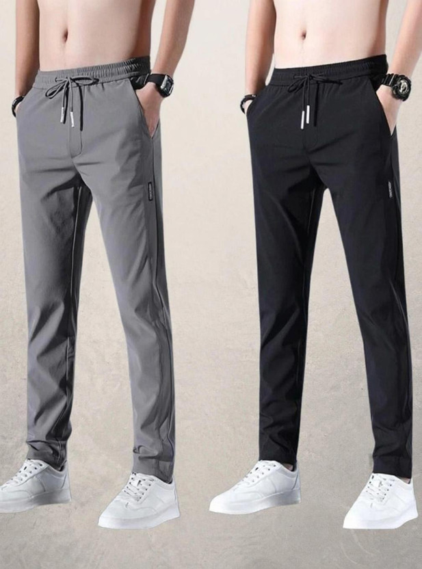 FICKA FICKA Solid Men Black, Grey Track Pants - Flipkart Deal