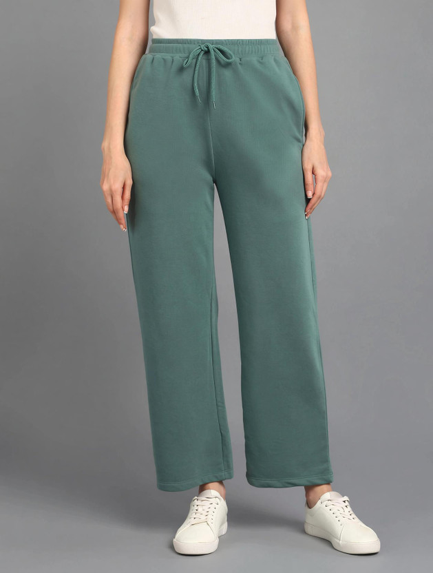Alan Alan Jones Solid Women Green Track Pants - Flipkart Deal