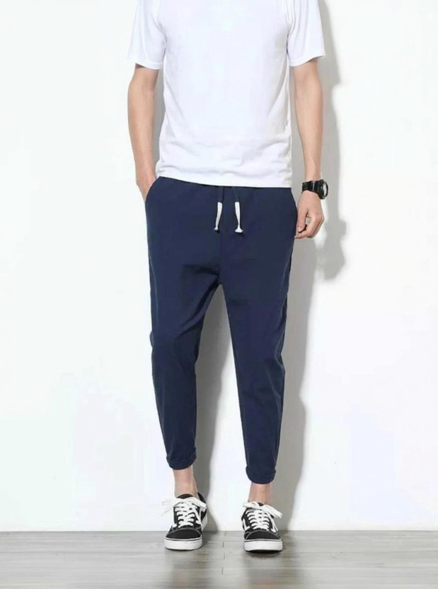 SARK PRODUCTION Solid Men Dark Blue Track Pants