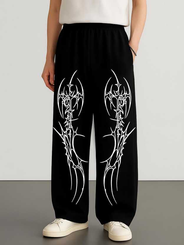 JUGULAR Printed Men Black Track Pants