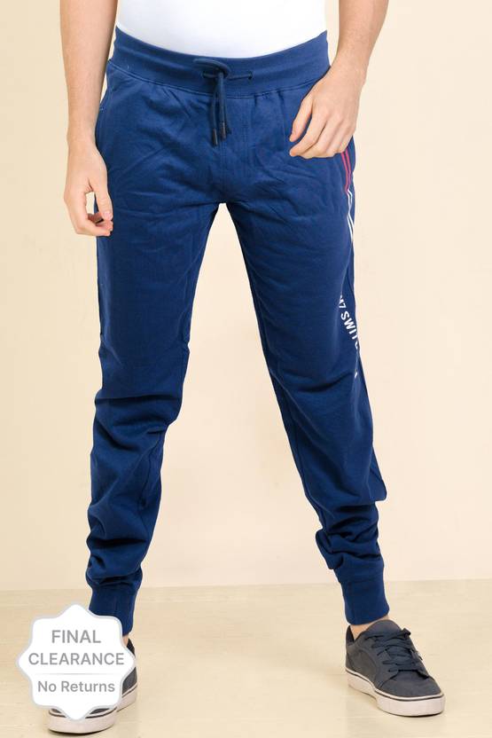 [Sizes S, M, L] M7 By Metronaut Men Graphic Print Dark Blue Track Pants