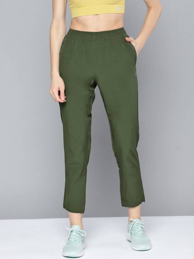 HRX by Hrithik Roshan Solid Women Olive Track Pants Buy HRX by