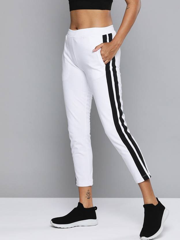 HRX by Hrithik Roshan Striped Women White Track Pants Buy HRX by