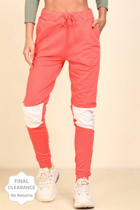 FLYING MACHINE Women Colorblock Pink Track Pants